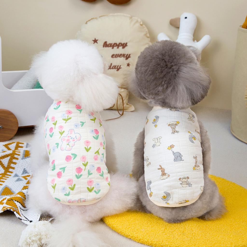 Cotton yarn pet cat dog clothes small puppy Pomeranian vest vest spring autumn winter clothing