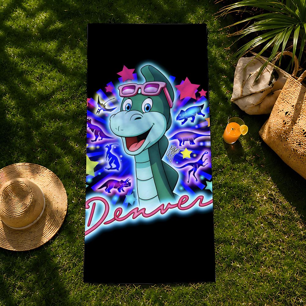 Cartoon Denver the Last Dinosaur Towel beach towel, quick drying absorbent bath towel for Swim,Gym,Camping,Outdoor