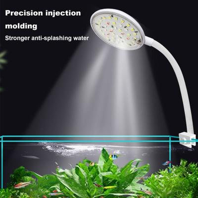5W/7W Fish Tank Clip Lamp USB Power LED Full Spectrum Vattentät Alger Ornamental Belysning Slanganslutning 360-graders justerbar energispartank