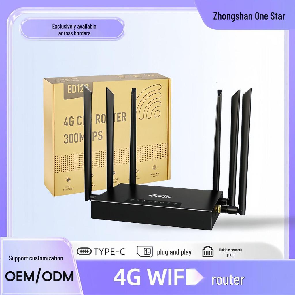 4G Wireless Network Router with SIM Card, 300M WIFI, CPE, Europe & USA Compatible ED128