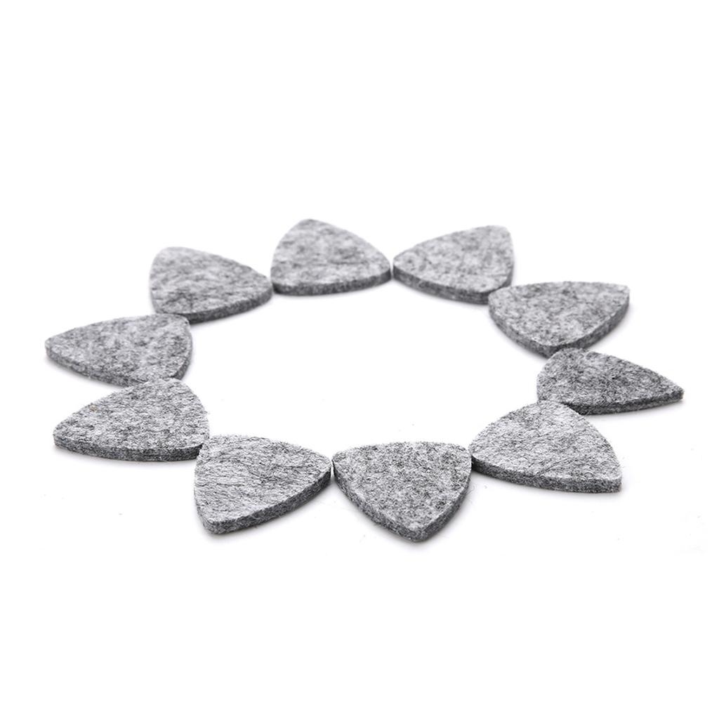 10Pcs High Quality Wool Felt Picks Plectrums 3mm for Guitar Ukulele(Grey)