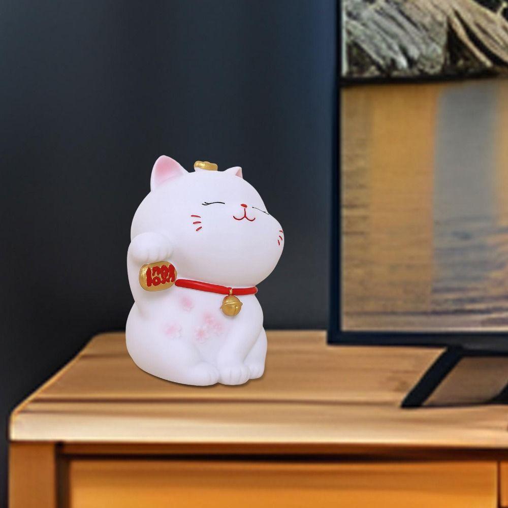 Eco Friendly Cat Piggy Bank Cute Animal Saving Pot Multi-purpose Lucky Cat Ornament Table