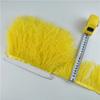 1Meters Fluffy Colored Ostrich Feathers On Ribbon Tape Trim Tassel Fringe 8-10Cm Sewing Flecos White Wedding Dress Clothes Decor