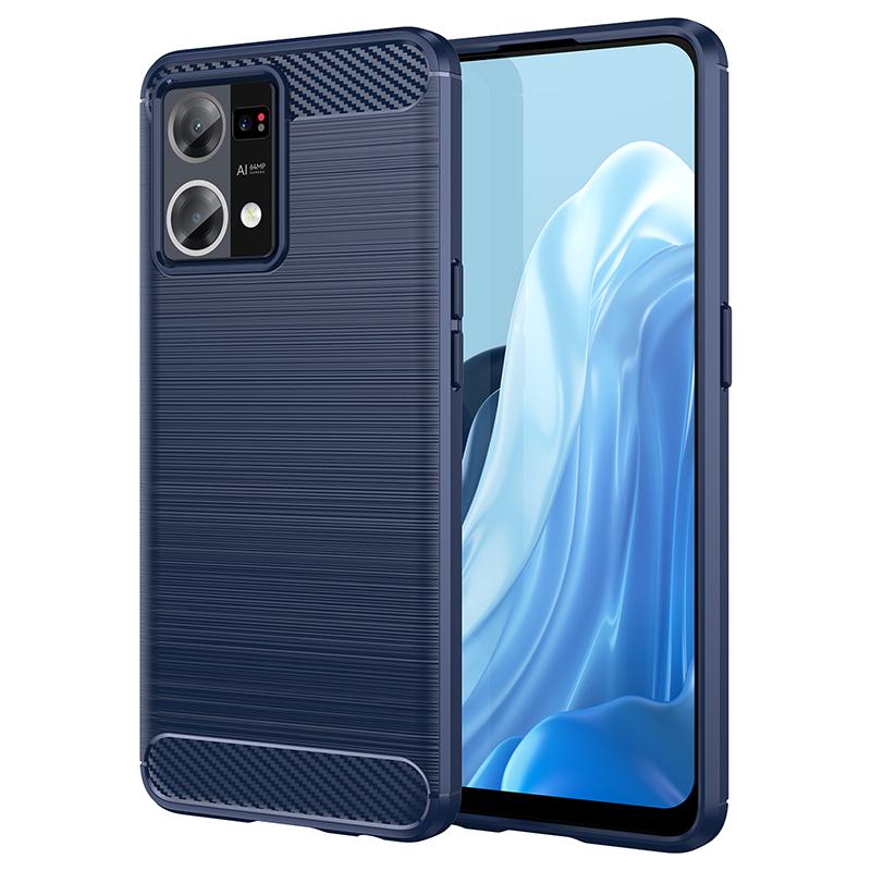 

For Oppo Reno 7 4G Case Bumper Rubber Silicone Carbon Fiber Cover For Oppo Reno7 4G Back Case For Oppo Reno 7 4G Case 6.43 inch For Reno 7 4G