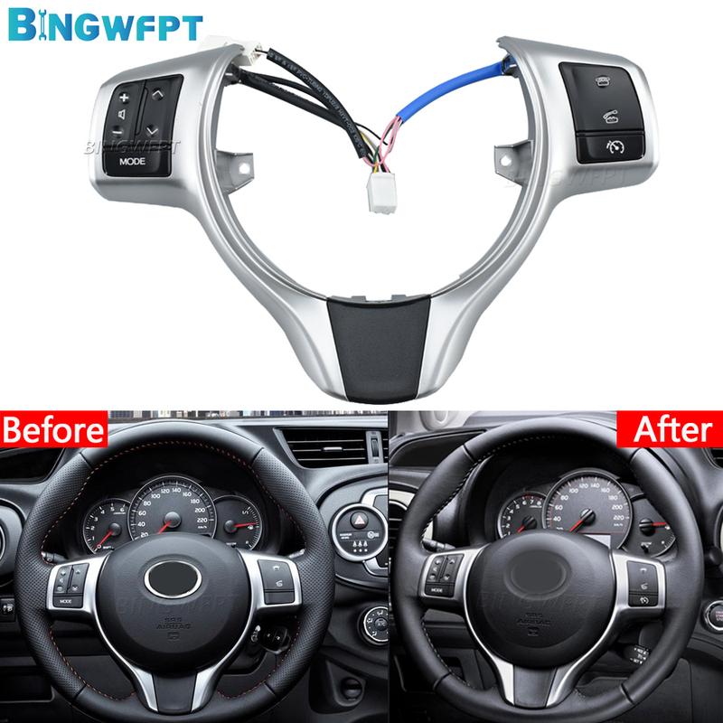 BINGWFPT For Toyota Yaris 2012-2017 Verso-S 2012-2014 Bluetooth Phone Control Volume Buttons Steering Wheel Button