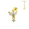 ASTM F136 G23 Titanium Leaf Branch Push In Threadless Labret Piercing 16/18/20G Earring Stud Cartilage Body Jewelry