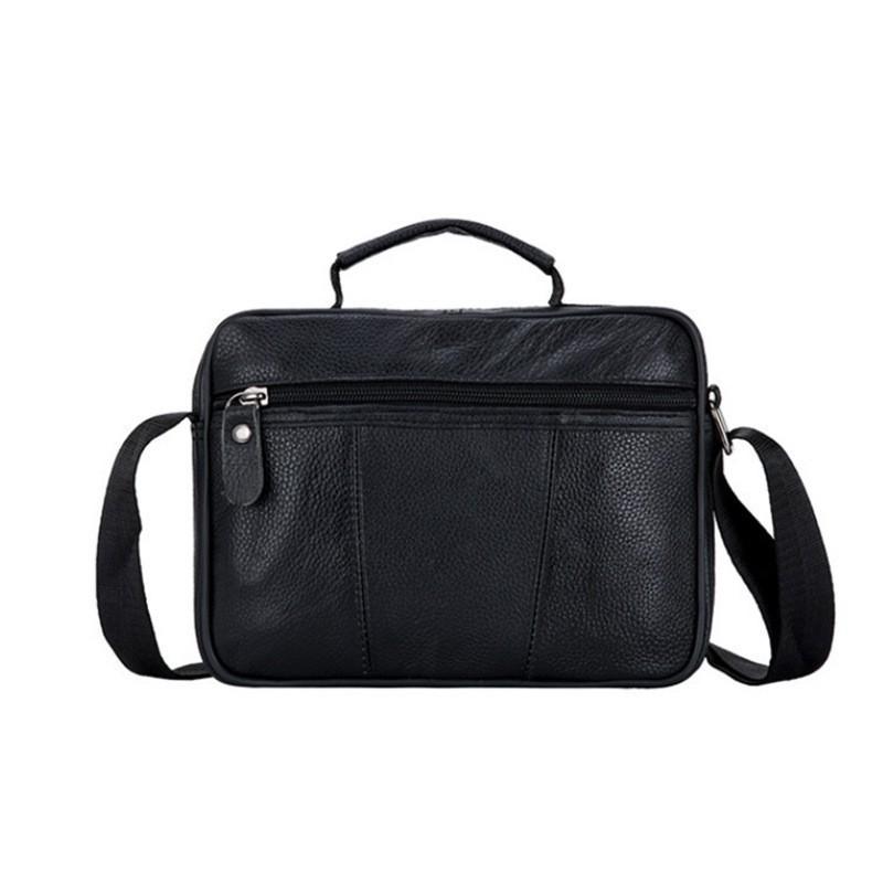 Business Shoulder Bag Black Leather Large Capacity Premium Multi Functional Leisure Handheld Men s чёрный