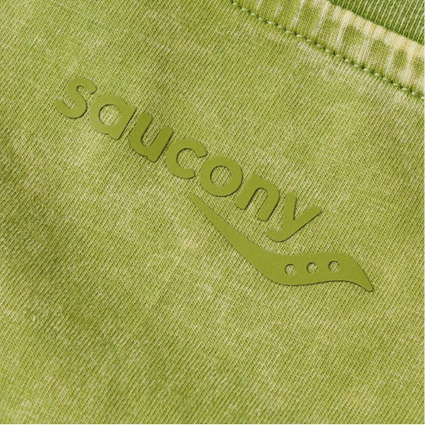 Saucony Solid Color Round Neck Loose Short Sleeve T-Shirt Women tops Avocado-Green SC1230006DY-GE68