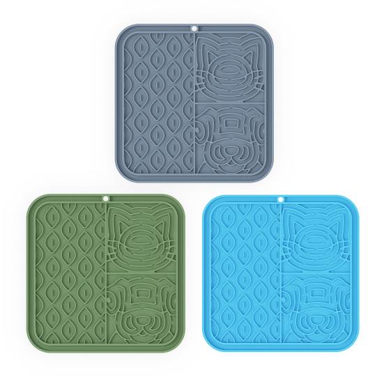 Pet Slow Food Mat with Suction Cups Four-Zone Pet Food Tray for Slow