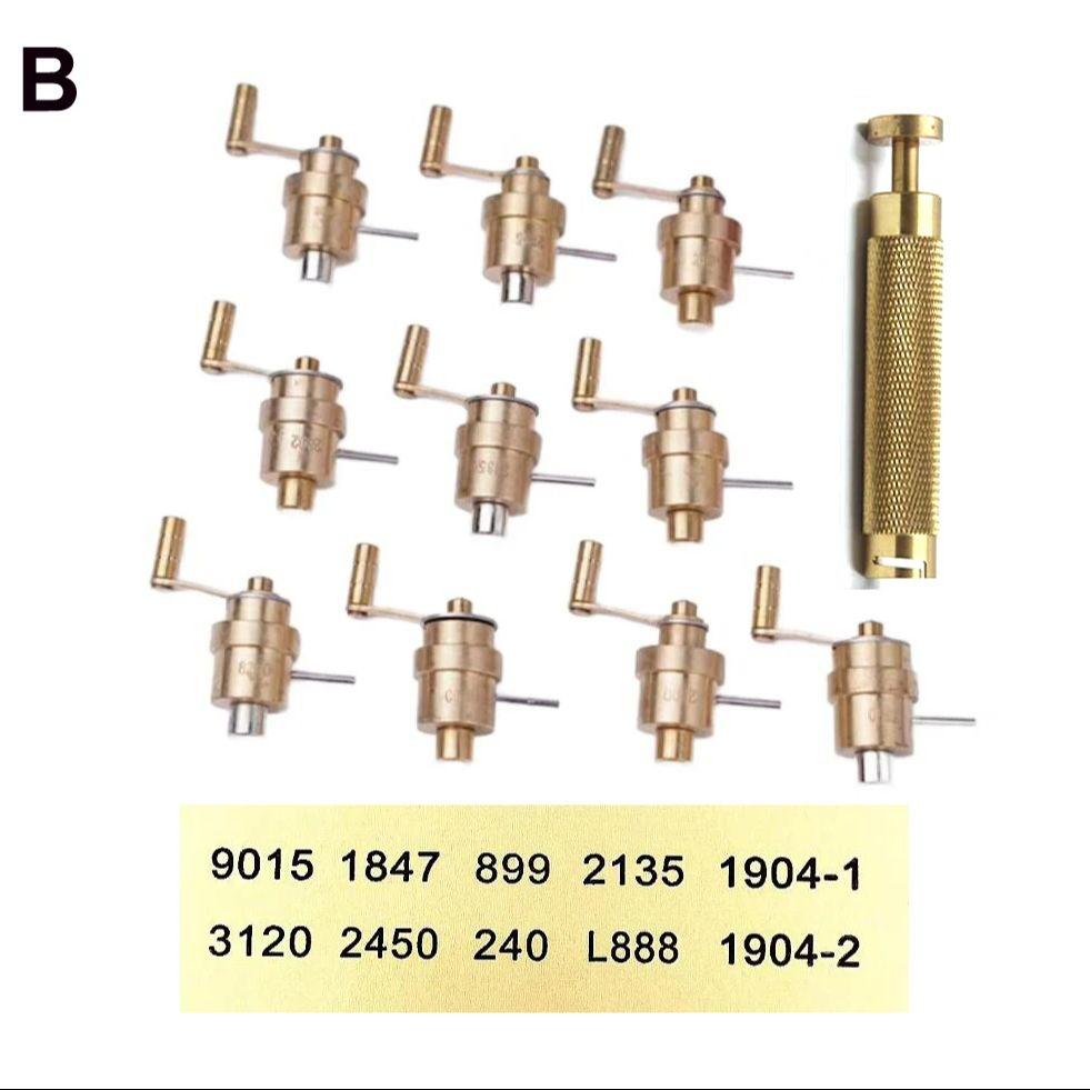 Aufzugsfeder-Aufzieher-Set Messing Uhrenreparaturwerkzeug Armbanduhr-Reparaturset DIY Uhrmacherwerkzeuge legierter Stahl Uhrenaufzieher