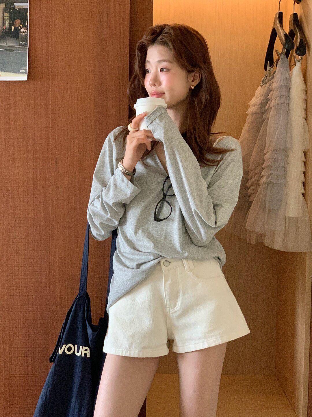 

Women s High Waist Lemon Green Tea Denim Shorts - Spring A-line Wide Leg, Petite, Loose Fit Large білий
