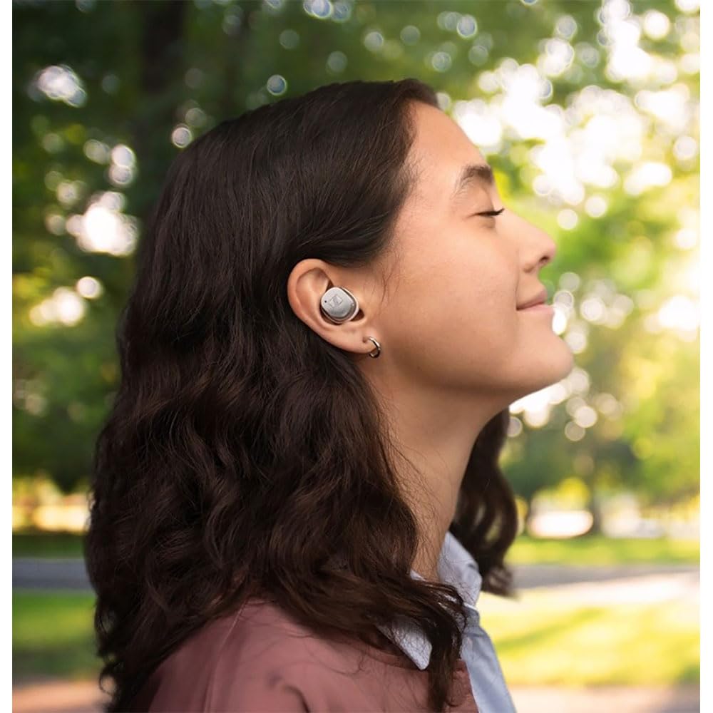 Sennheiser MOMENTUM True Wireless 4 Earphones Bluetooth 5.4 Noise Cancelling 30-Hour Battery Adaptive ANC LE Audio White Silver