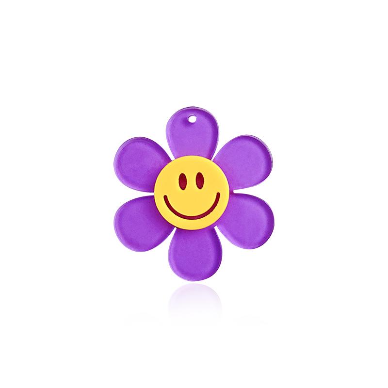 Smiley Flower Acrylic Phone Charm Keychain Earrings 55mm
