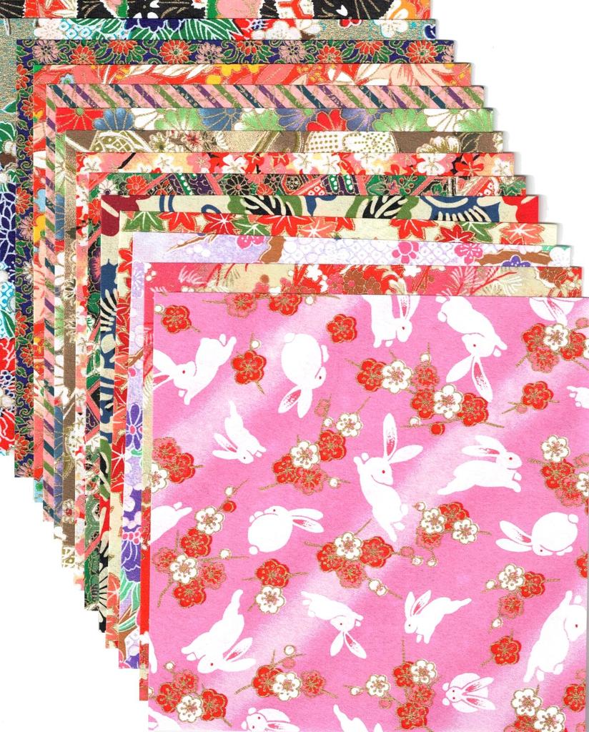 Kawasumi Washi Chiyogami Yuzen Washi 15 15 E Set Paper, 15x15cm, Patterns, Sheets,