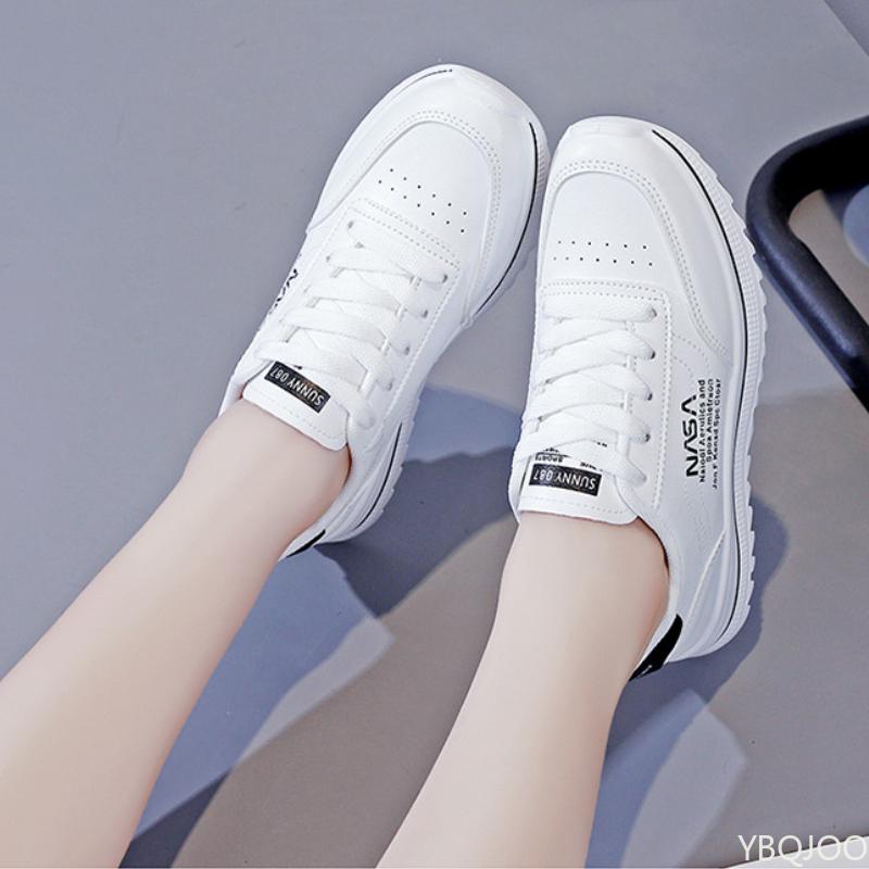 Ladies Breathable White Shoes Outdoor Non Slip Board Shoes Trendy Comfort Running Shoes Women's Lightweight Lace Up Flats Mujer