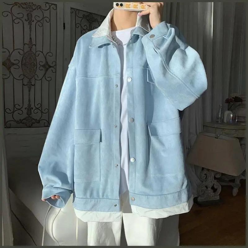 Przystojne Męskie Wiosenno-Jesienne Japoński Styl Ubrania Robocze Modne Gwiazdy Internetu Nowe Kurtki