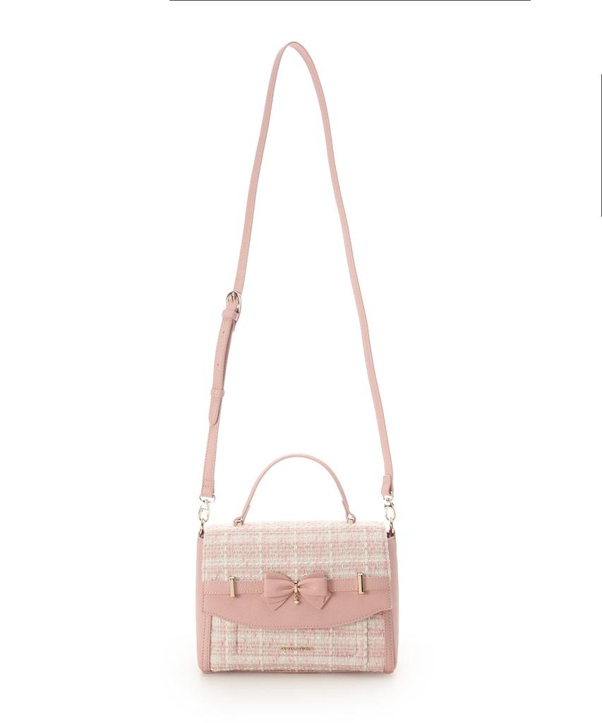 SAMANTHAVEGA New Color Tweed Accent Ribbon Shoulder Bag