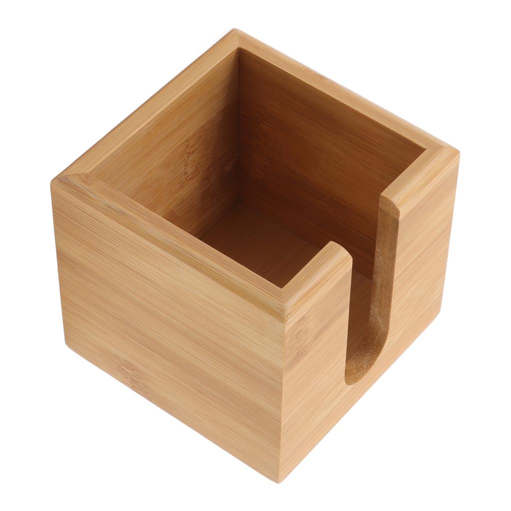 Tissue Box Bamboo Wood Textured Rectangular Paper Storage Organization for Kitchen Office