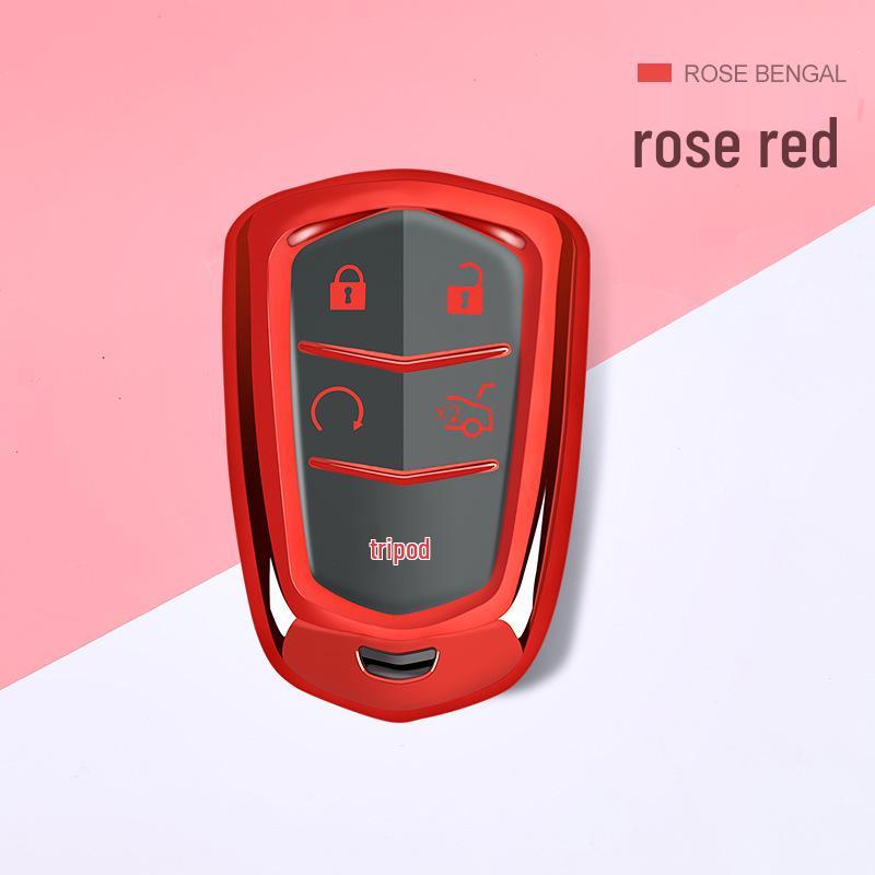 TPU Soft Rubber Full Coverage Key Case for Cadillac XTS/CT6/XT4