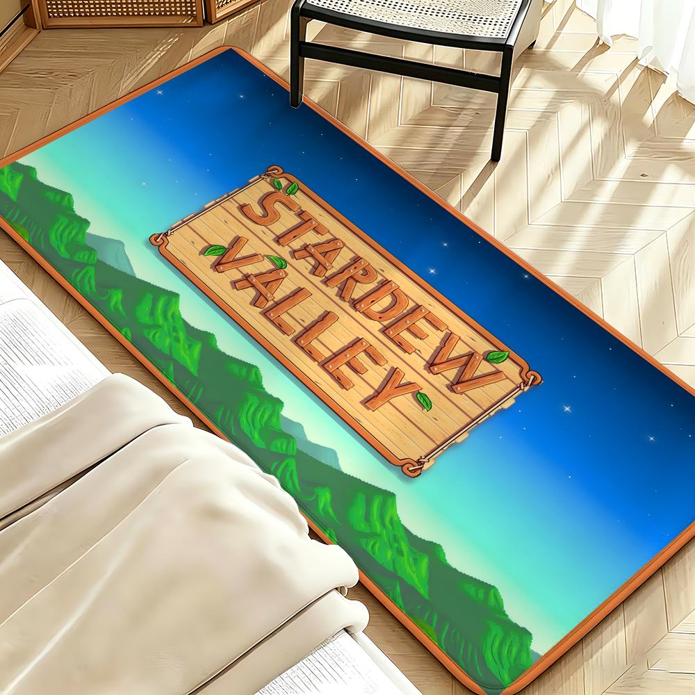 Game S-Stardew V-Valley Floor Mat Soft Flannel Entrance Door Mat Non Slip Absorbent Bathroom Bedroom Floor Rug