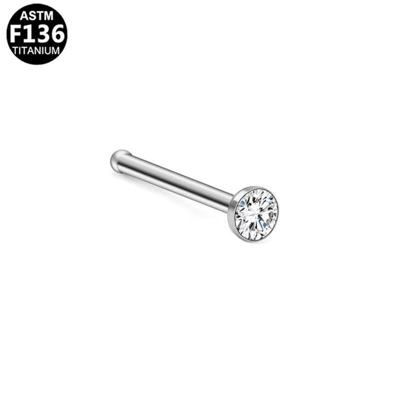 G23 Titanium Square Zirconia Nose Stud Jewelry