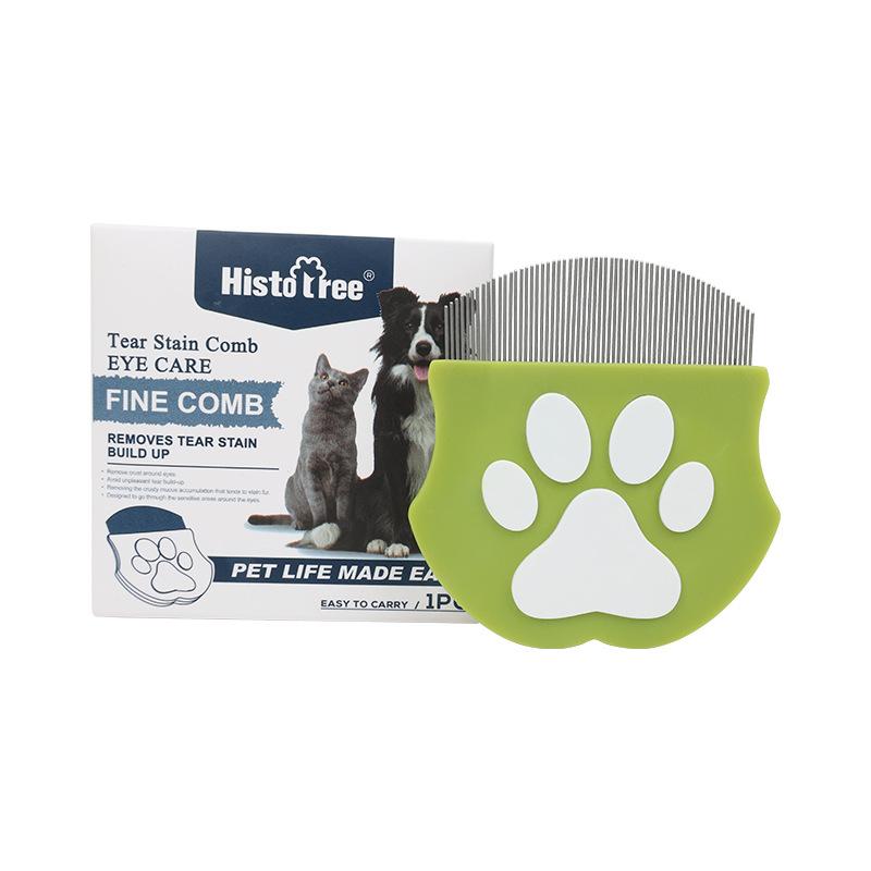 Pet Grooming Comb - Flea Comb for Cats & Dogs Curved Design for Face & Body Mini Detangling Brush for Pets