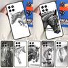 Esboço de Cavalo Para Capa de Celular Samsung Galaxy M14 M34 M54 M33 M13 M23 M53 M15 M55 M31 M51 M20 M30s M32 M52