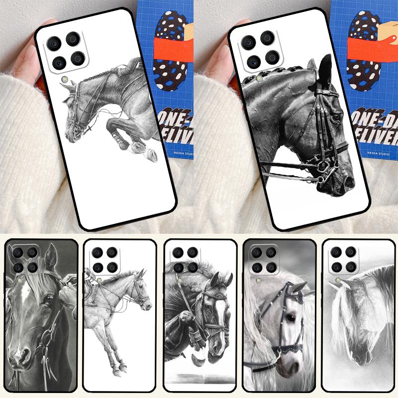 Horse Sketch For Samsung Galaxy M14 M34 M54 M33 M13 M23 M53 M15 M55 M31 M51 M20 M30s M32 M52 Phone Case
