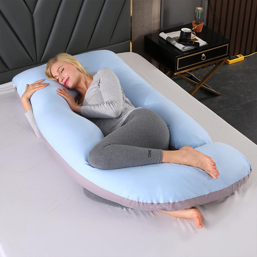 Crystal Velvet J-shaped Pregnancy Pillow Nursing Pillow Pregnant Woman Belly Support Pillow Side Sleeping Pillow Waist Pillow