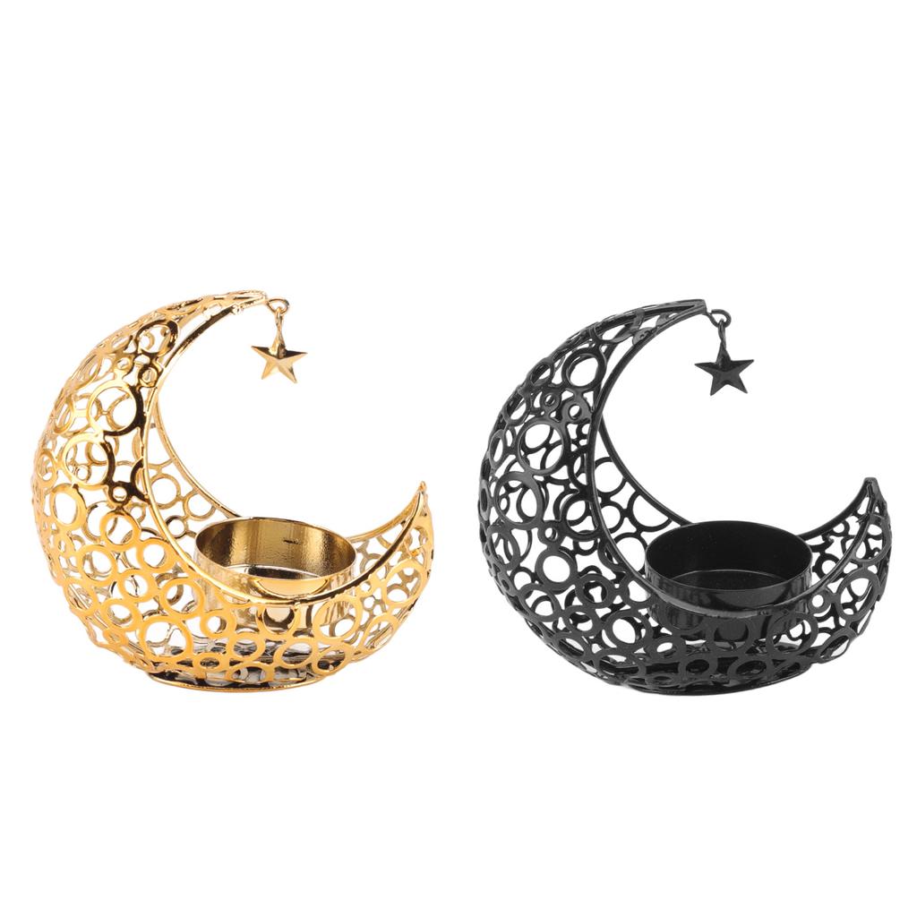 Romantický měsíční svícen Železný dutý svícen na svatby Vánoční dekorace Jídelní Káva