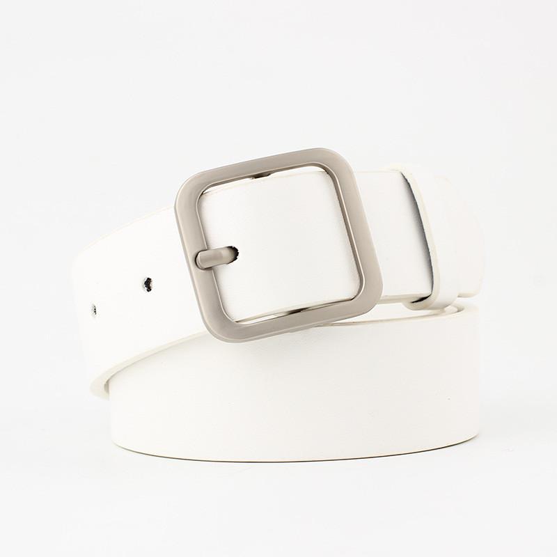 Trendy Womens Faux Leather Square Pin Belt With Durable Alloy Buckle Perfect For Fashion Forward Style