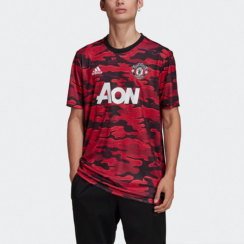 adidas Manchester United Soccer/Football Training Sports Jersey Asia Sizing Short Sleeve T-shirt 20-21 Season Red Men's FR6033