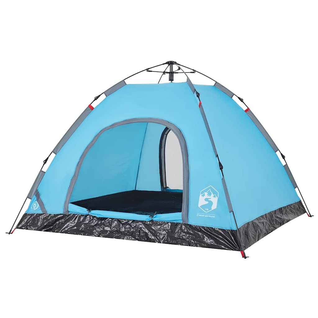Vidaxl Tenda da Campeggio, 3-Posti, Blu, Montaggio Rapido