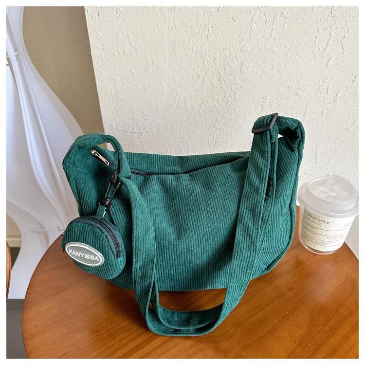 Stylish Tote Bag With Coin Purse Urban Minimalist Fashion Soft Corduroy Material Various Colors