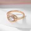 Kinel – bague de mariage en Zircon blanc brillant pour femmes, bague de luxe de couleur or Rose, tendance