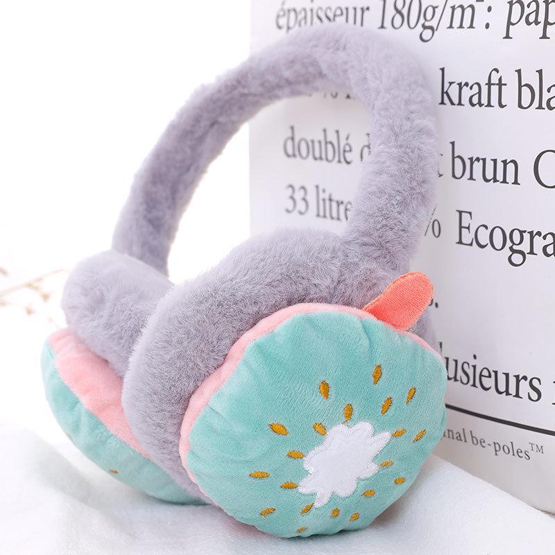 Cartoon Fruit Earmuffs: Warm, Cute Ear Warmers for Female Students and Ladies for Autumn/Winter