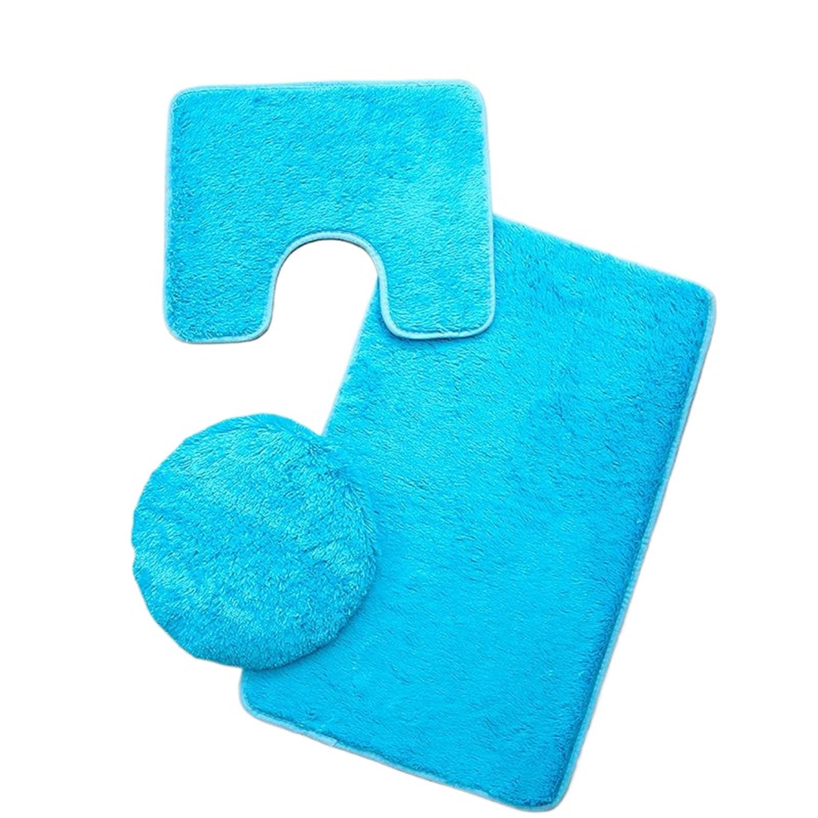 

Коврики для ванной комнаты, контурные напольные коврики и покрытия для ванной комнаты с резиновой основой, комплект из 3 предметов, твердые One Size синий