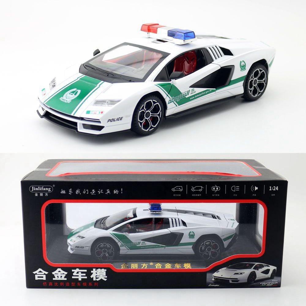 Police Car Alloy Model With Acousto Optic Design For Children Toy Collection And