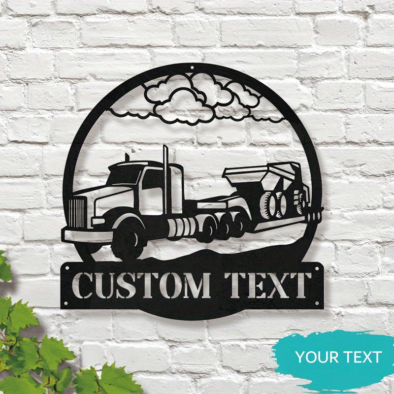 

Custom Personalized Semi Dump Truck Metal Name Sign Gift for Truck Drivers Wall Art