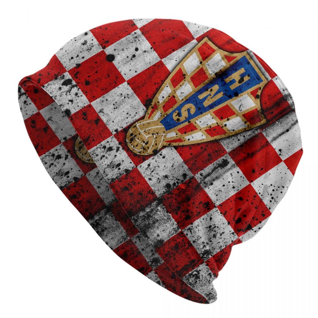 Custom Chessboard Glitter Croatia Skullies Beanies Caps Unisex Winter Warm Knitted Hat  Chess Board Bonnet Hats Outdoor Ski Cap