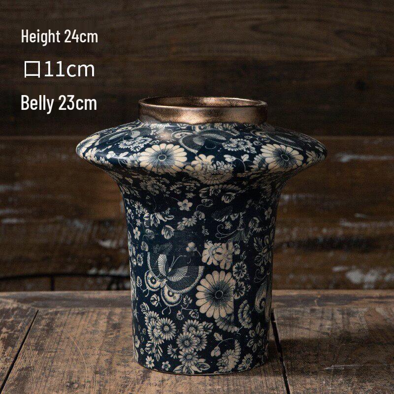 Blue and White Ceramic Flower Vase
