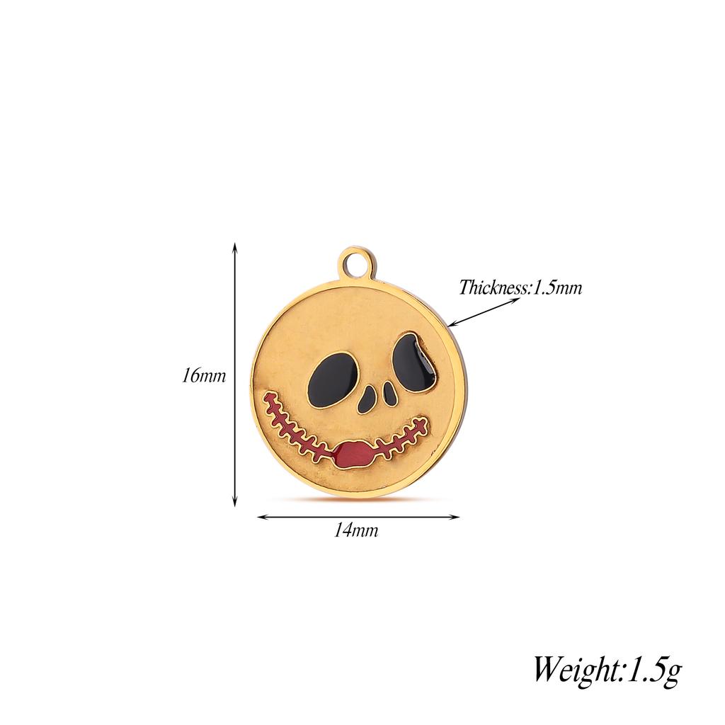 4Pcs/lot Halloween Charms Stainless Steel Pumpkin Ghost Bat Pendant for Making DIY Necklace Jewelry Accessories Supplies