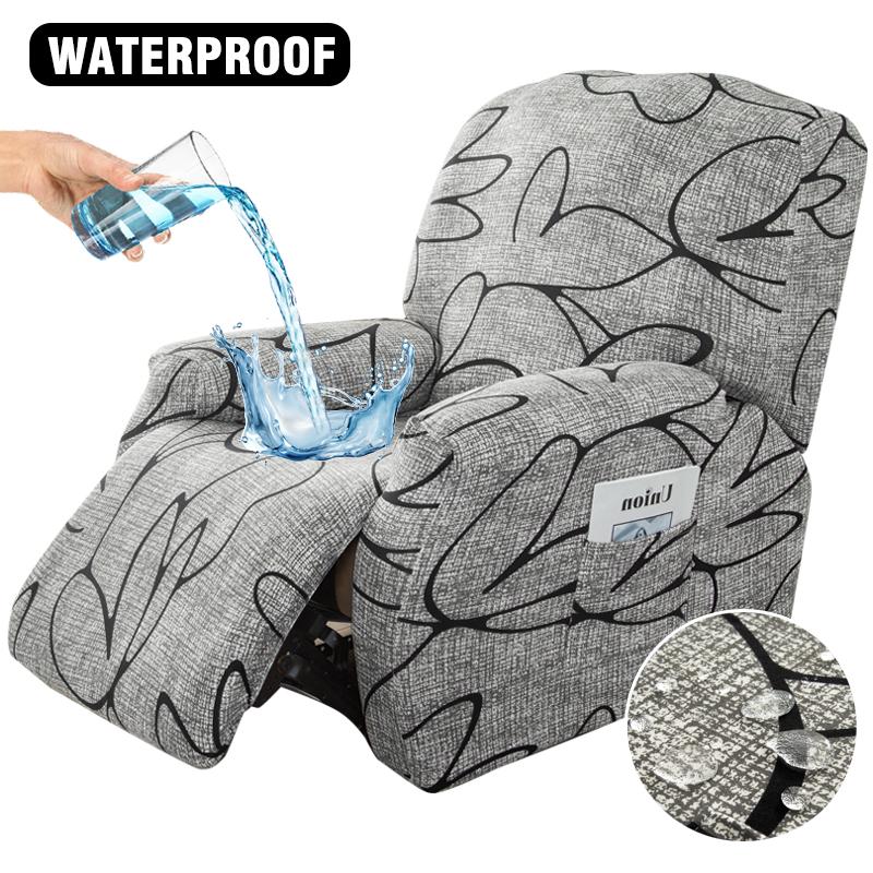 Stretch Recliner Chair Covers 4-Pieces for Reclining Chair Non Slip Recliner Cover Soft Fabric with Elastic Bottom for Kids Pets
