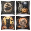 Halloween Themed Pillowcases: Witch, Owl, Black Cat & Haunted House Designs for Spooky Decor Sofa Cushion Cover