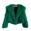 Qianjin wind imitation fox fur jacket small woven jacket green big fur collar long hair winter clothing
