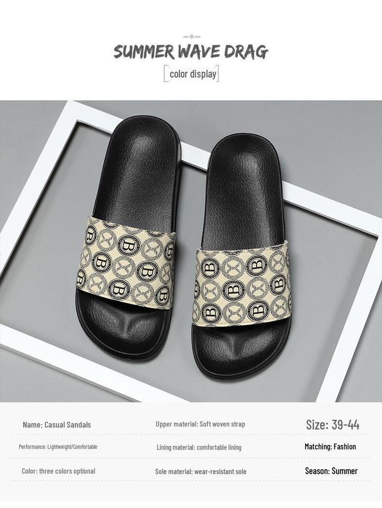 Men's Trendy Printed Non-Slip Flip-Flops: Soft, Comfortable, Wear-Resistant for Indoor/Outdoor Use