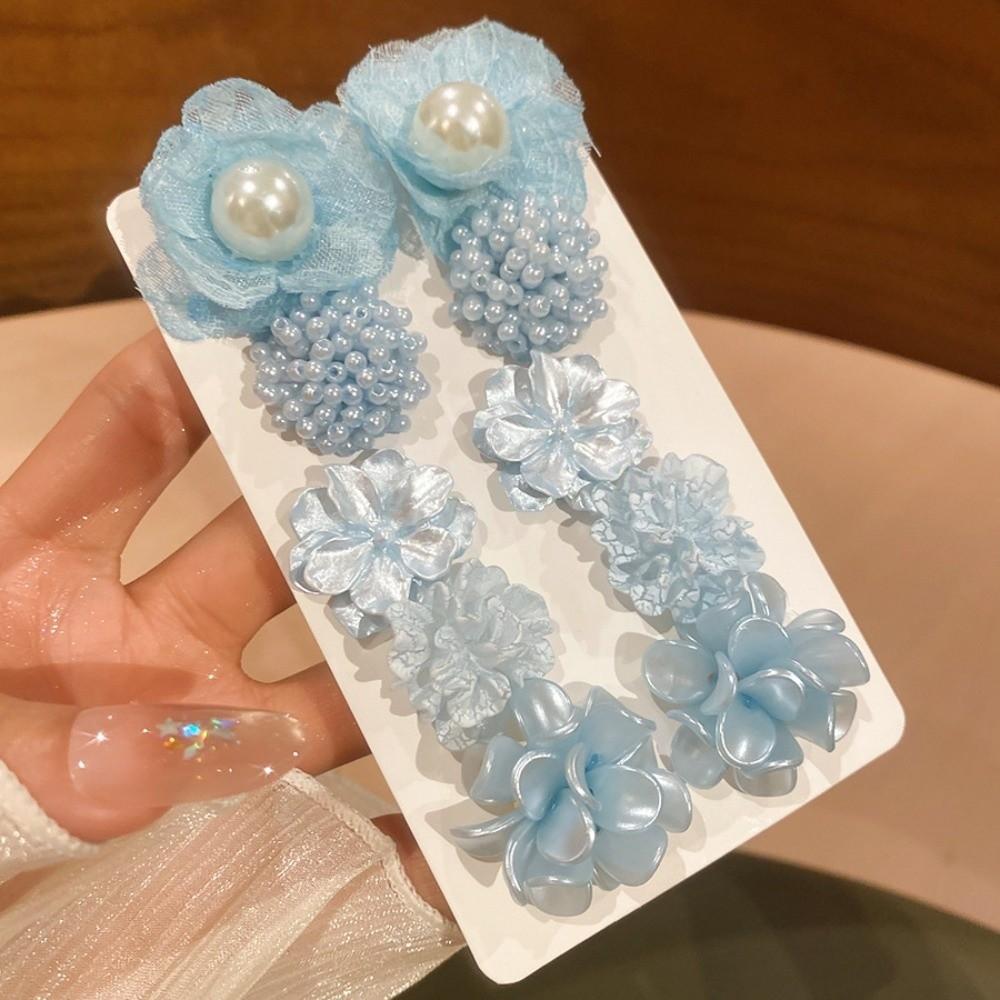 5 Pairs Acrylic Acrylic Flower Stud Earrings Floral Korean Style Earrings Beach Vacation