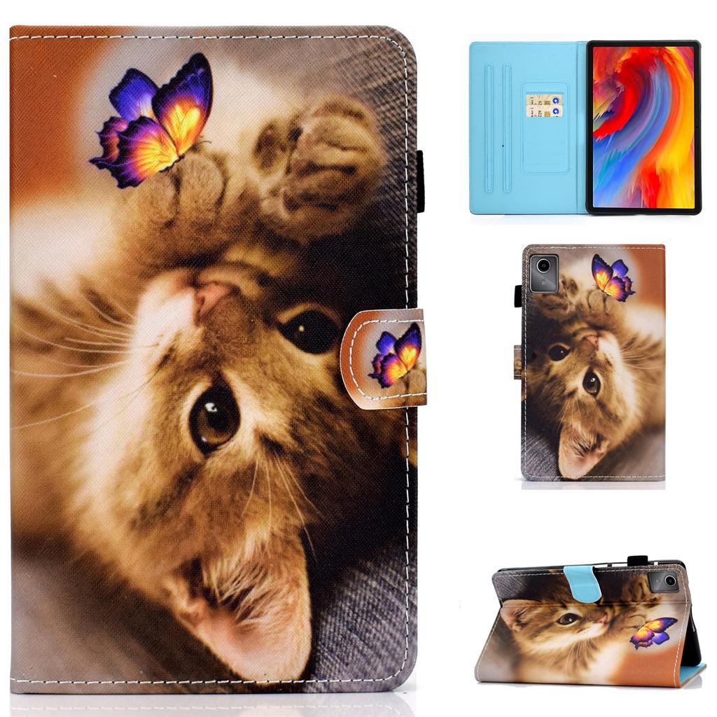 For Lenovo Tab M11/Xiaoxin Pad 11 2024 Leather Case Pattern Printing Tablet Cover with Card Slots