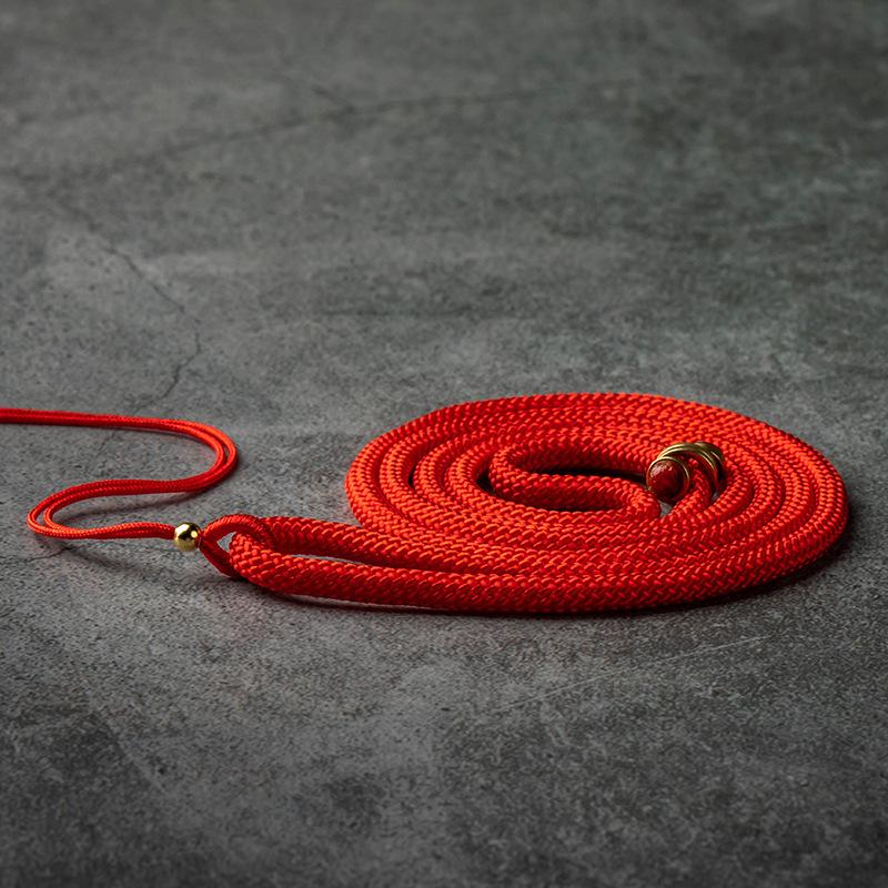 Handmade Adjustable Black and Red Woven Copper Pendant Necklace for Men and Women