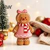 Gift for Friends And Family Christmas Gingerbread Man Ornament, Hand Painted Vintage Wooden Tabletop Retro Style Ornaments Figurine, Rustic